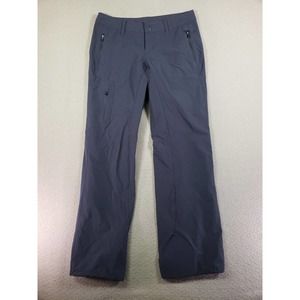REI Pants Womens 2 Blue Low Rise Straight Leg Windbreaker Zip Pockets 100% Nylon